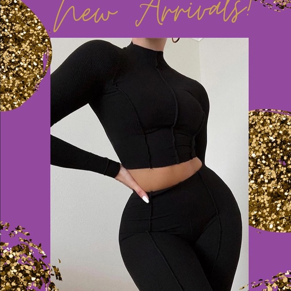 Hot new women’s knit ribbed long sleeve matching set - Picture 4 of 5